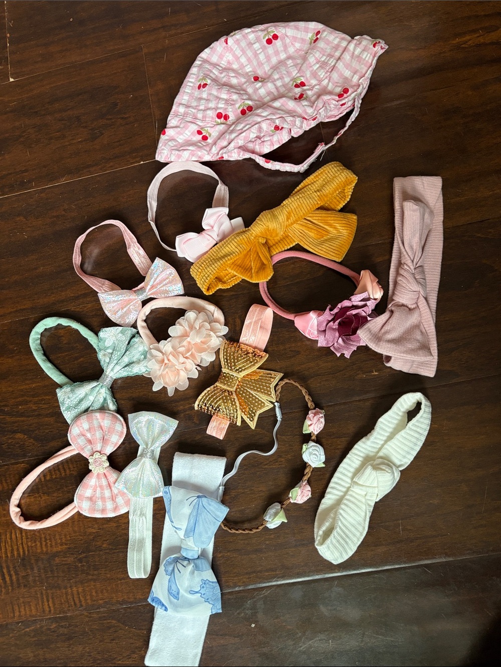Baby girl Multi-Color Headband and Hat bundle